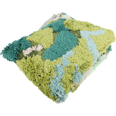 Tapis 3D polyester microfibre touffeté esthétique doux – Petit tapis sol chambre salon jardin 50x80cm, décoration (1/2)