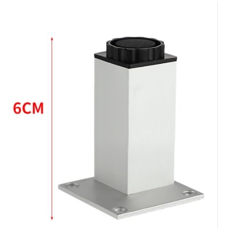 4 pièces en alliage d'aluminium pieds de meuble TV canapé Table basse support jambe salle de bain pieds d'armoire meuble à chaussures pieds de meuble Table jambe lit pieds Booster 6cm couleur aluminiu
