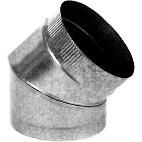 Gomito per stufa zincato 90mm 45º