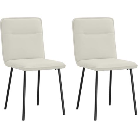 Esszimmerstühle 2 Stk. Creme Samt