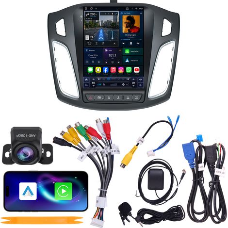 Autoradio 9,7" Ford Focus 2012-2018 6 boutons Quad-Core 4+64G CarPlay Android Auto WiFi 6 GPS Bluetooth Caméra AHD (1/5)