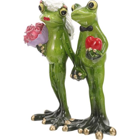 Froschpaar Statue aus langlebigem Kunstharz Farbige Garten