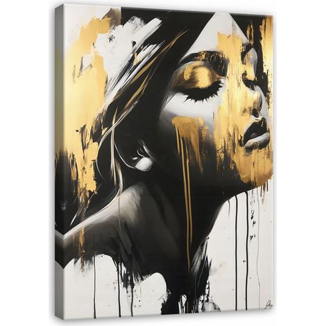 tableau femme visage moderne sur toile Murale pour chambre salon 40x30 (1/3)