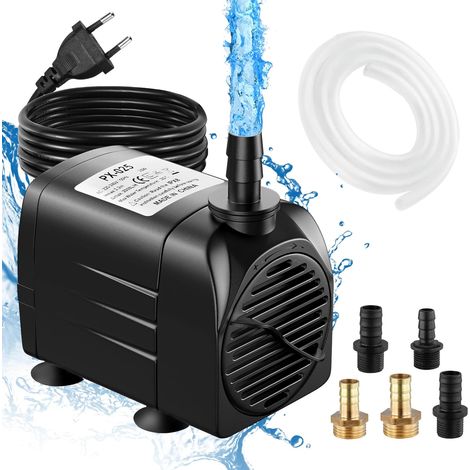 Pompe à Eau Submersible 25W, 2000 L/H Pompe à Eau Ultra Silencieuse Pompe de Bassin Submersible pour Bassin, Fontaine de Jardin Aquarium avec 5 Buses 1.5M Tuyau Flexible Transparent (1/5)