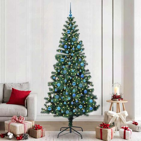 vidaXL Künstlicher vorbeleuchteter Weihnachtsbaum Grün 240 cm (1/5)