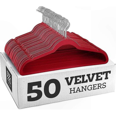 Rutschfeste Kleiderbügel aus Samt – 10er-Pack, gepolstertes Design, schont die Schultern (1/4)