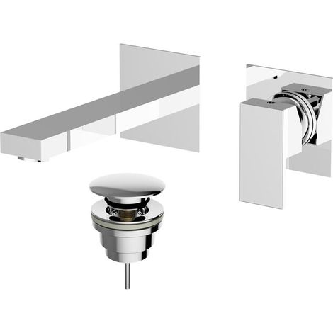 Batteria Lavabo Incasso A Parete Pillar C/Scarico Click Clack - Cromo (1/2)