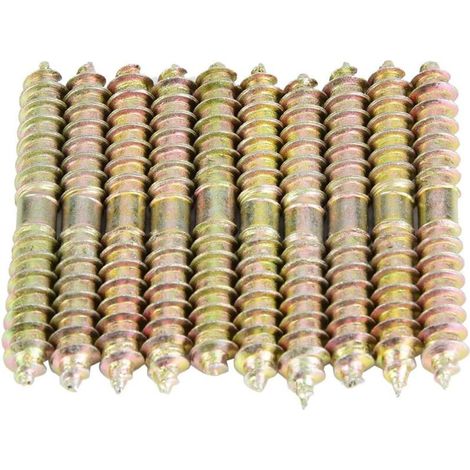10pcs dowel thread self-tapping double thread bolts woodworking bolts furniture connecting rods rods 6 60 mm (1/4)