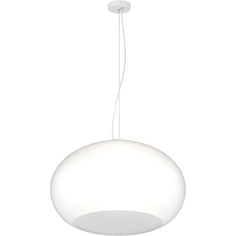 Lampadario vetro soffiato bianco latte top light casper 1218 s55 bi e27 led