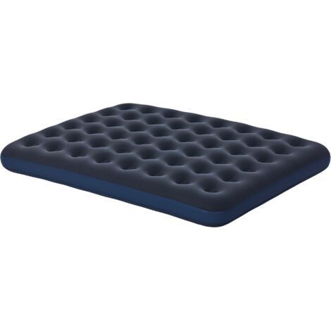 Matelas gonflable 2 personnes, souple et résistant, 203 x 152 x 22 cm, bleu foncé (1/5)