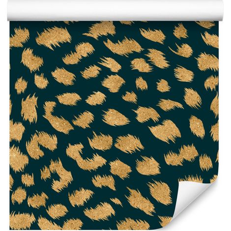 Carta da parati effetto pelle di animale turchese e oro 50x1000 cm (1/5)