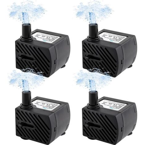 Mini Pompe A Eau Submersible, 4 Pièces Ultra Silencieuse, 180L/H, 3W, 220V 240V, 50/60Hz, Ajustable Pour Étang, Fontaine, Réservoir de Poisson (1/5)