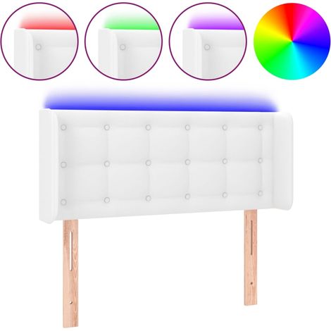 Maison Exclusive - LED Kopfteil Weiß 103x16x78/88 cm Kunstleder
