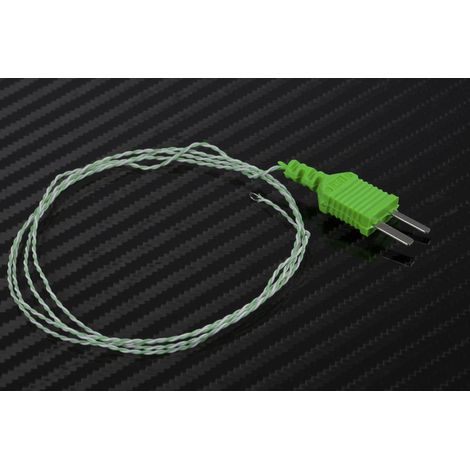 Thermocouple type K Ø 0.2mm, L 1m, +250°C max à Fiche mâle miniature ( Prix pour 1 ) (1/3)