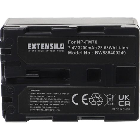 EXTENSILO Akku kompatibel mit Sony DCR-TRV140, DCR-TRV145E, DCR-TRV14E, DCR-TRV15, DCR-TRV15E, DCR-TRV16, DCR-TRV17 Kamera (3200 mAh, 7,4 V, Li-Ion) (1/3)