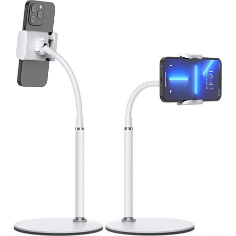 Verstellbarer Handyhalter mit mehreren Winkeln für die Tischnutzung, kompatibel mit iPhone und Android, Desktop-Zubehör für alle Smartphones - Crezuo