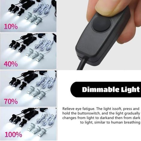 Mini Spot Light - Aluminium - 5 V - Câble 2 M - 3000 K - Pour Vitrine Et Plantes - 1 Pièce (1/5)