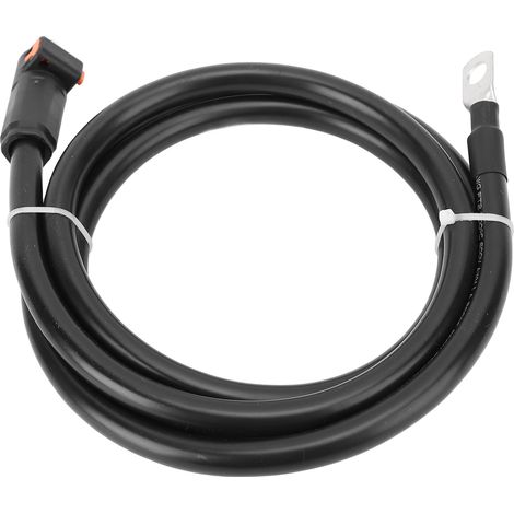 Cable de alimentación de 4 AWG con terminal negativo externo, enchufe recto y terminal SC25-8 para caja de batería, coche, barco, motocicleta, tractor, 1 m / 3,3 pies (1/5)