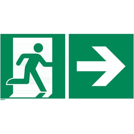 Signaux de secours Issue de secoursà droite, Type: 12400