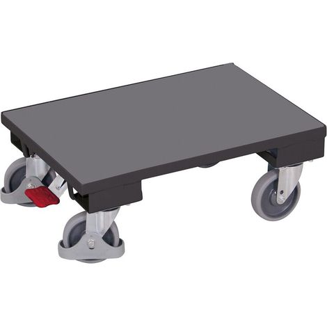 VARIOfit Euro-System-Roller mit Easy Stop, Boden ohne Rand 605x410mm RAL 7016 Anthrazitgrau