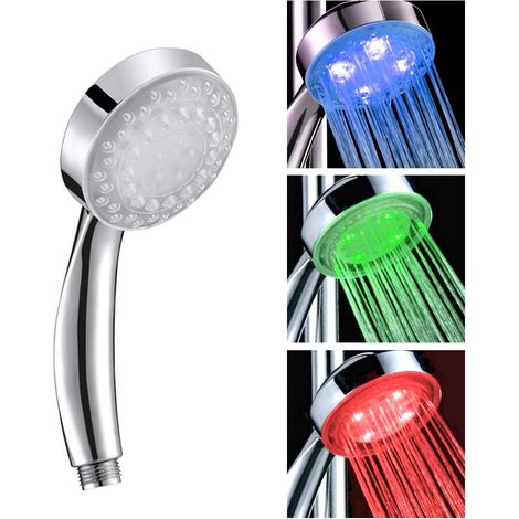 LED-Dusche mit 7 abwechselnden blauen/grünen/roten Lichtfarben - AquaForge