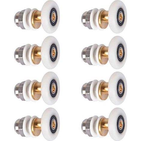 Rulli per porta doccia – 8 pezzi, diametro 25 mm, scorrimento fluido, facile installazione, compatibili con sistemi scorrevoli