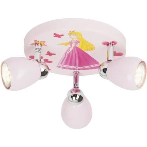Lámpara de techo brilliant ag spotrondell princess rosa 3 vatios metal