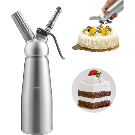 TolleTour Erogatore di panna 500ML Sifone professionale per panna montata in acciaio inossidabile Sifoni in alluminio per mousse e creme