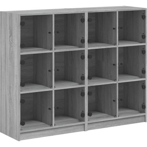 Maison Exclusive - Bücherregal mit Türen Grau Sonoma 136x37x109 c