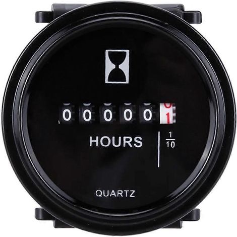 Minuteur numérique à quartz 12/24/36 V CC pour moteur marin, noir (1/5)