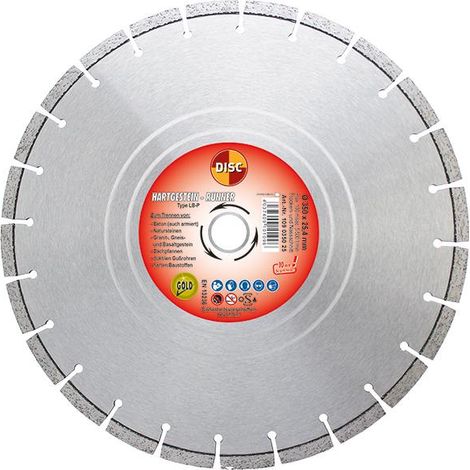 Diascheibe LB-P 350x25,4 mm f. harte Baustoffe, 10 mm Seg.