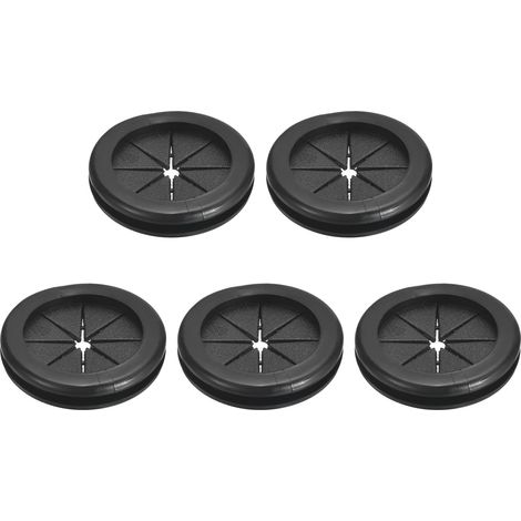 5Pcs Rubber Grommets 1-1/4"(32mm) ID 1-1/2"(38mm) Double Sided for Drilling Holes Round Plugs for Electrical Wiring, Black  Passe Câble en Caoutchouc Double Face, Bouchons de Trou Pare-Feu Rond Joint  (1/5)