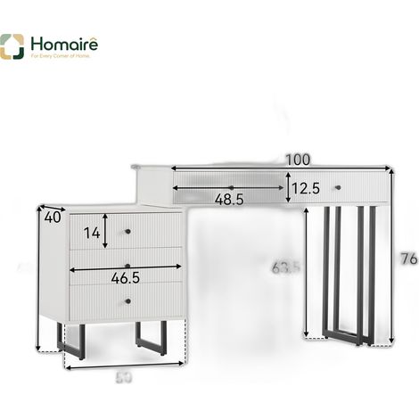 Colonnes de rangement en tissu blanc avec couchage coulissant 100 x 40 x 76 cm HOMAIRE (1/5)