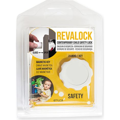 Emuca – Loqueteau de sécurité magnétique pour meubles – Installation simple – Pour épaisseurs 13mm à 40mm – Fabriqué en plastique blanc – Blister de 2 unités