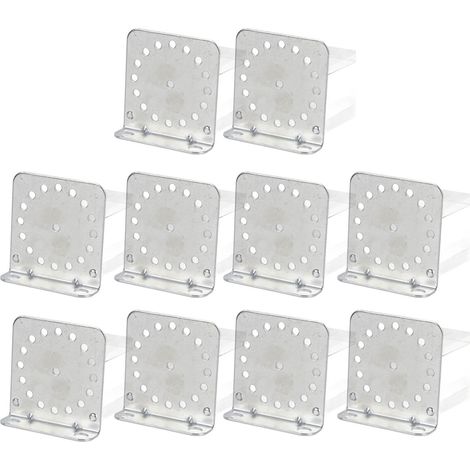 Lot de 10 équerres galvanisées pour système de clôture électrique et tige ronde