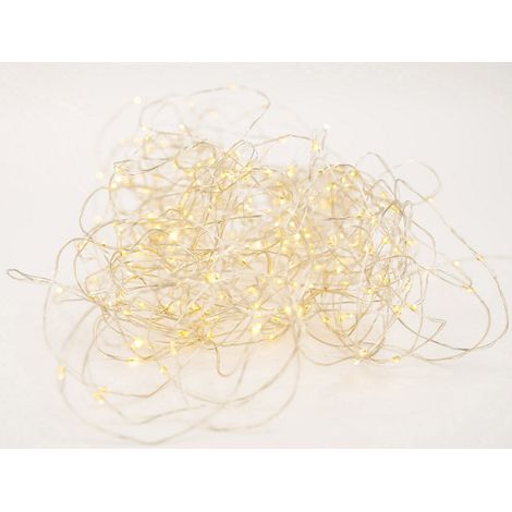 Luci di Natale 100 MICROLED 30m Luce Bianco Caldo da Interno