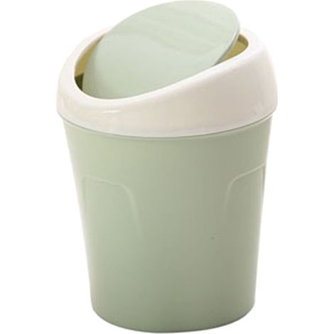 Poubelle de bureau Mini poubelle plastique verte avec couvercle à rabat odorant compacte pour maison et bureau (1/5)