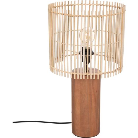 Lampe à poser en bois et bambou Davys Atmosphera (1/5)