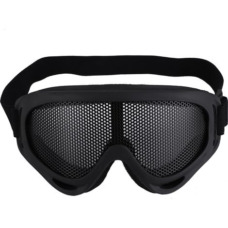 Lunettes tactiques X400 maille acier – Noir pour paintball/extérieur (1/5)