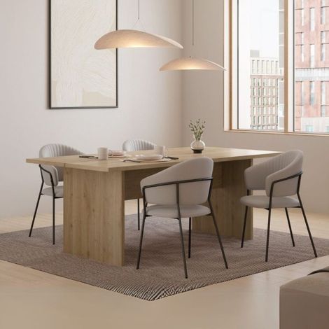 Tavolo rettangolare fisso Loana rovere cadiz 200x100x75H