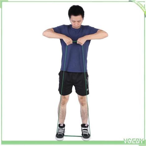 Bande extensible de yoga - FAFEICY - 2080x0,45x19 mm (vert) - Latex - Résistance 18-45 lb - Antidérapante et compacte (1/5)