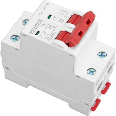 Disjoncteur 2 Pôles 32A 6000A 500V DC pour Rail DIN - Protection Électrique
