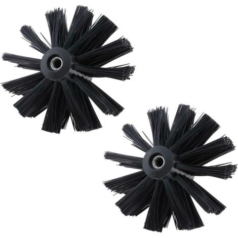 Lot de 2 brosses de nettoyage de cheminée, 100/150 mm, outil de nettoyage de conduits de cheminée, poils en nylon, tête de brosse pour ventilation et conduits de cheminée (1/5)
