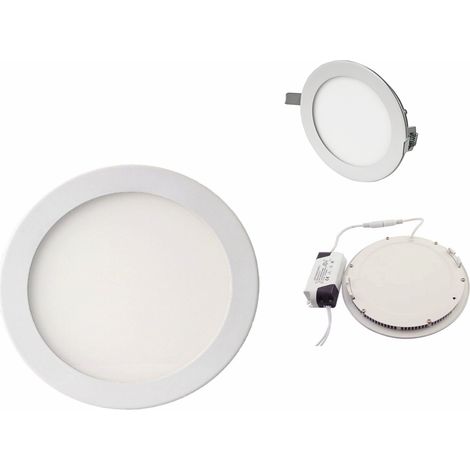 FARO FARETTO LED PANNELLO SLIM 18W INCASSO A MOLLA ROTONDO TONDO LUCE CALDA 723