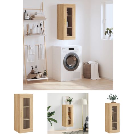 The Living Store Wandschrank Sonoma-Eiche 34,5x34x90 cm - Sideboards (1/5)