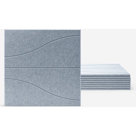 Set 8 pannelli pannelli decorativi parete 60x60 fonoassorbenti grigio Zarbi-G (1/5)