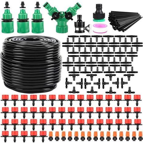 Kit d'Arrosage Automatique 50 m -201pcs Drip Irrigation Kit, Système d'Irrigation Goutte à Goutte et Brumisation pour Jardin, Terrasse (1/4)