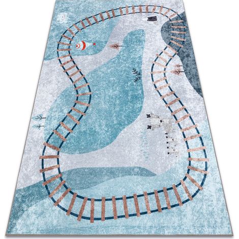 JUNIOR 52243.801 Schienen für Kinder Anti-Rutsch - blau blue 200x290 cm