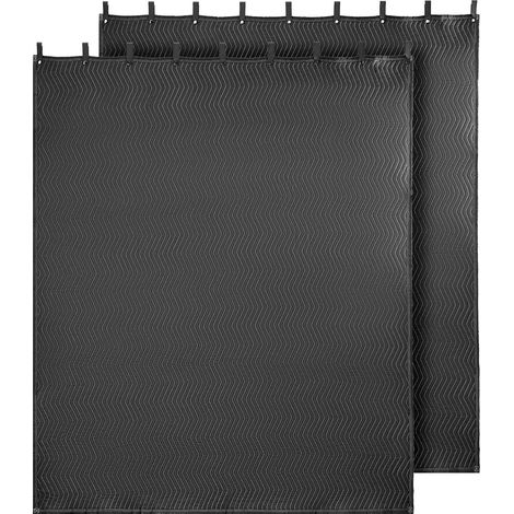 Mophorn Couverture Insonorisante 2438x2032 mm Rideaux Absorption Acoustique Studio 2 PCS, Tissu Polyester Tissé, Rideaux à Œillet pour Réduction Réflexion Sonore, et Atténuation du Bruit, Noir (1/5)