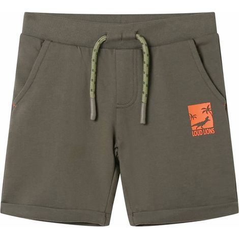 Short pour enfants avec cordon de serrage kaki foncé 116 (1/5)